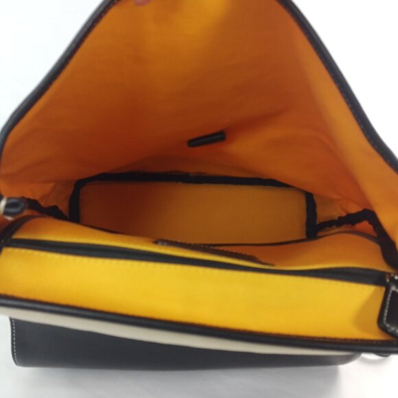 Vintage Coach Womens Backpack Bag Beige Black Canvas Leather Daypack Classic - Picture 13 of 16